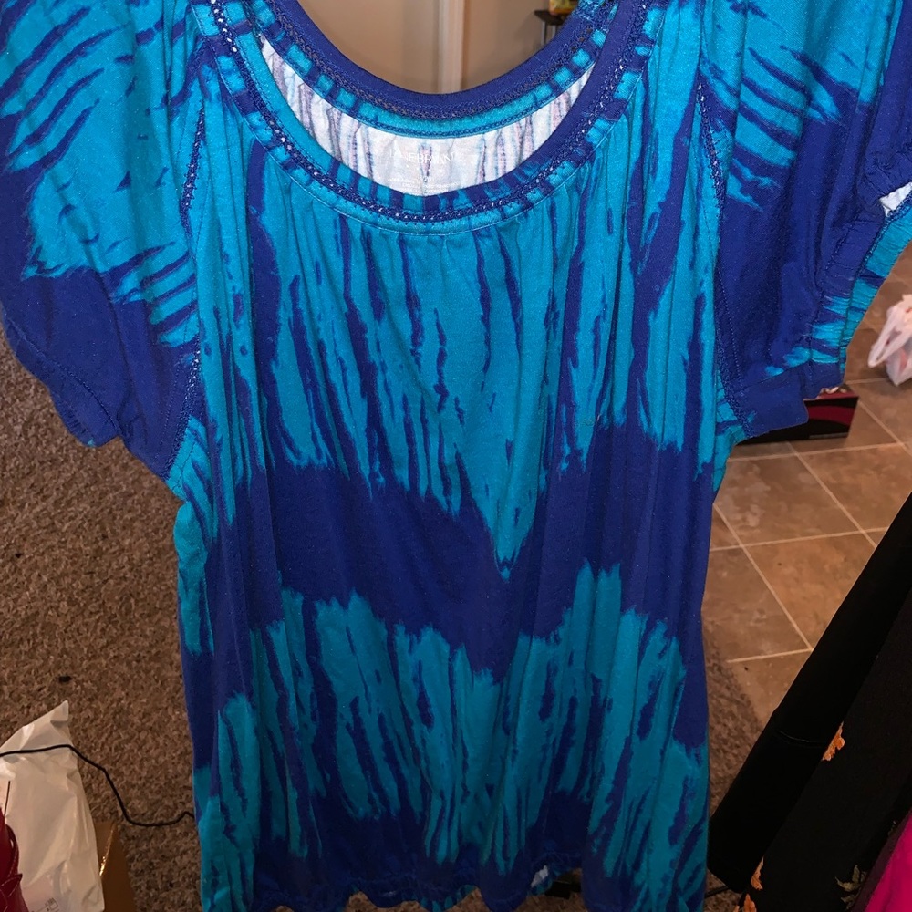 Blue Two-tone Lane Bryant Tee 18/20
